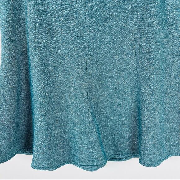 Loft green blue tweed wool preppy academia office midi skirt 4 - Picture 3 of 7